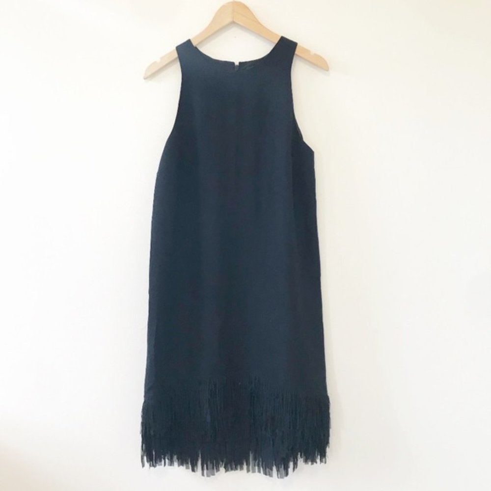 Banana Republic Black Aline Fringe Dress Size 8